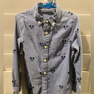Little Boy size 5 Mickey Mouse Button down Shirt - worn once